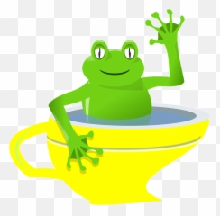 Frog Cup Waving - Vector Graphics Emoji