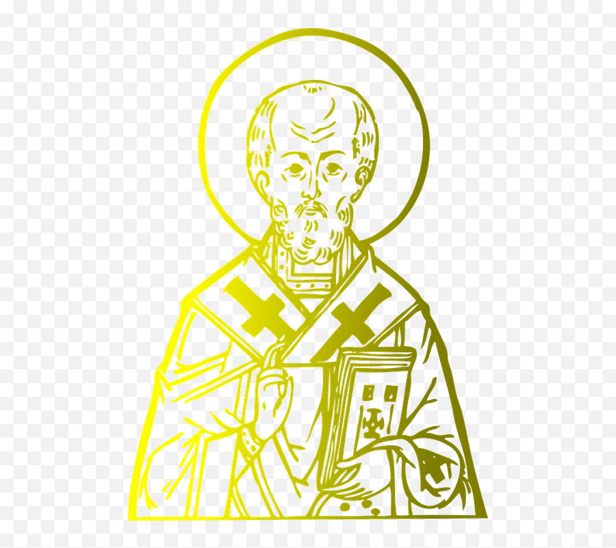 Christian Saint Christianity - Saint Nicholas Simple Drawing Emoji,Praise Jesus Emoji