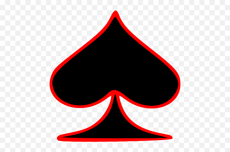 Outlined Spade Playing Card Symbol - Red And Black Spade Emoji,Spades Emoticon