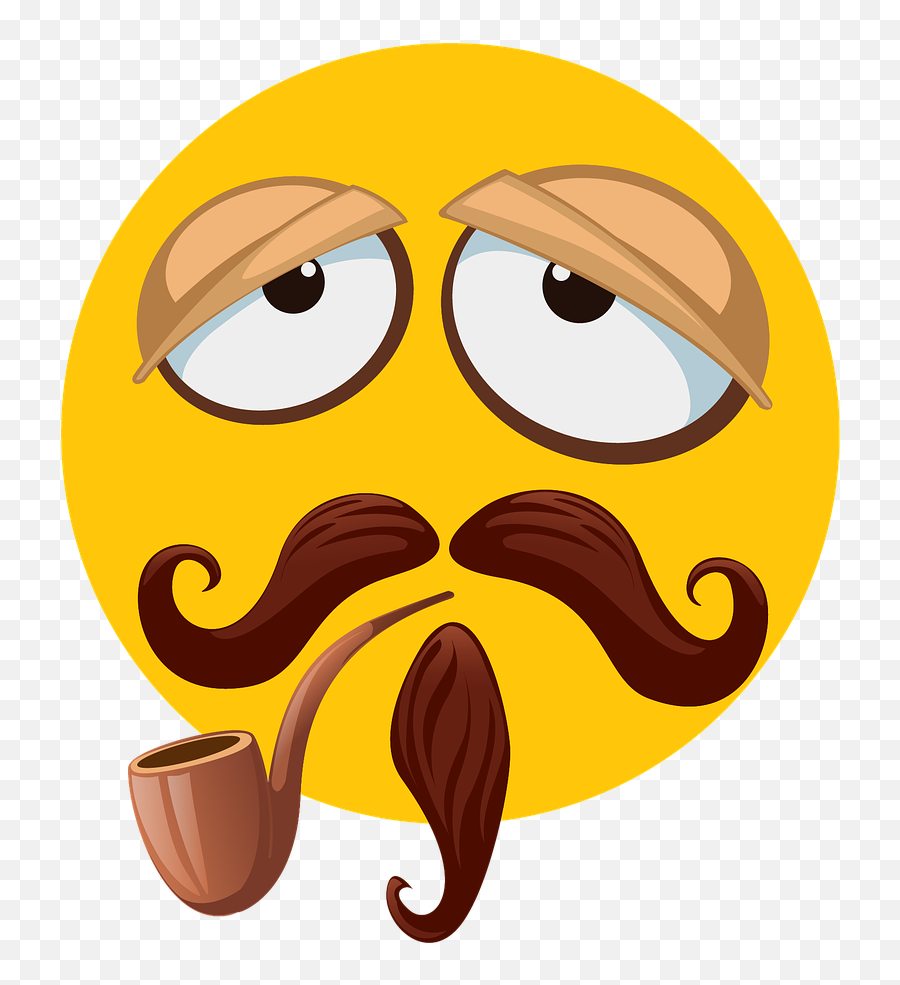 Mustache Beard Lazy Sleeping Smoking - Bearded Emoji,Angry Emoji