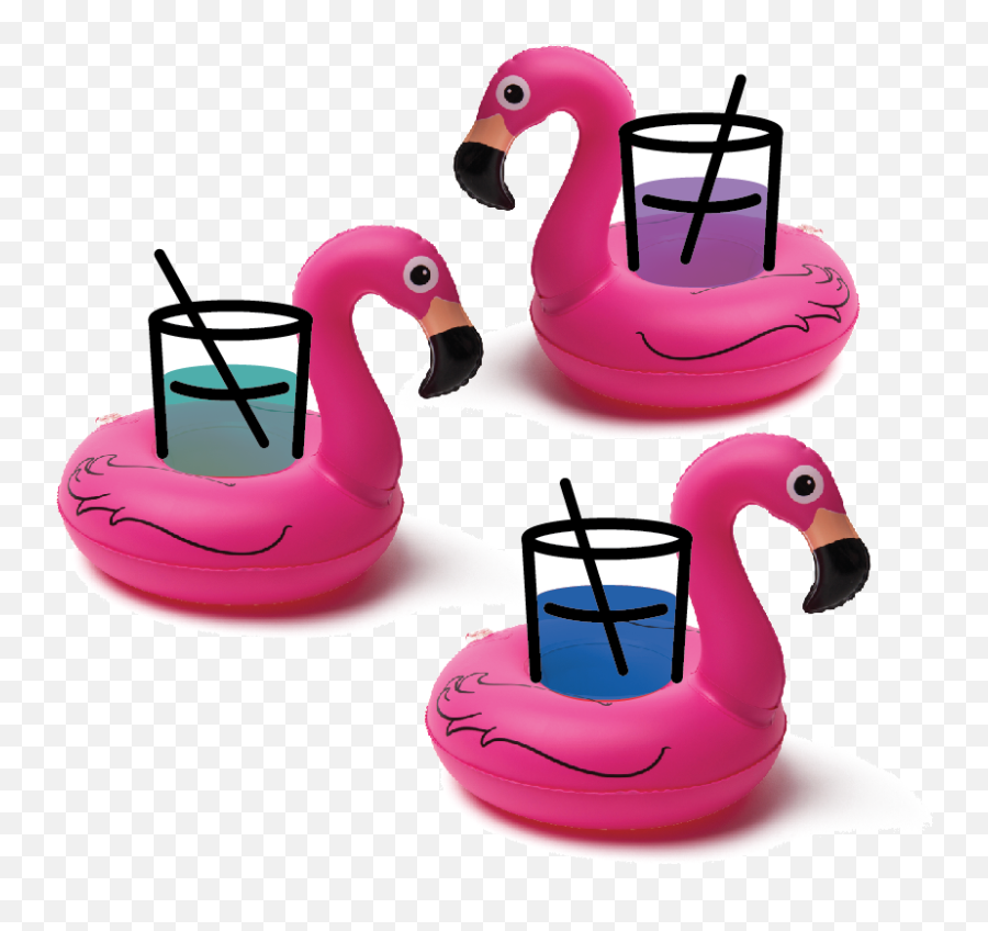 Big Mouth Beverage Boat Inflatable Flamingos 3pk - Inflatable Emoji,Swan Emoji