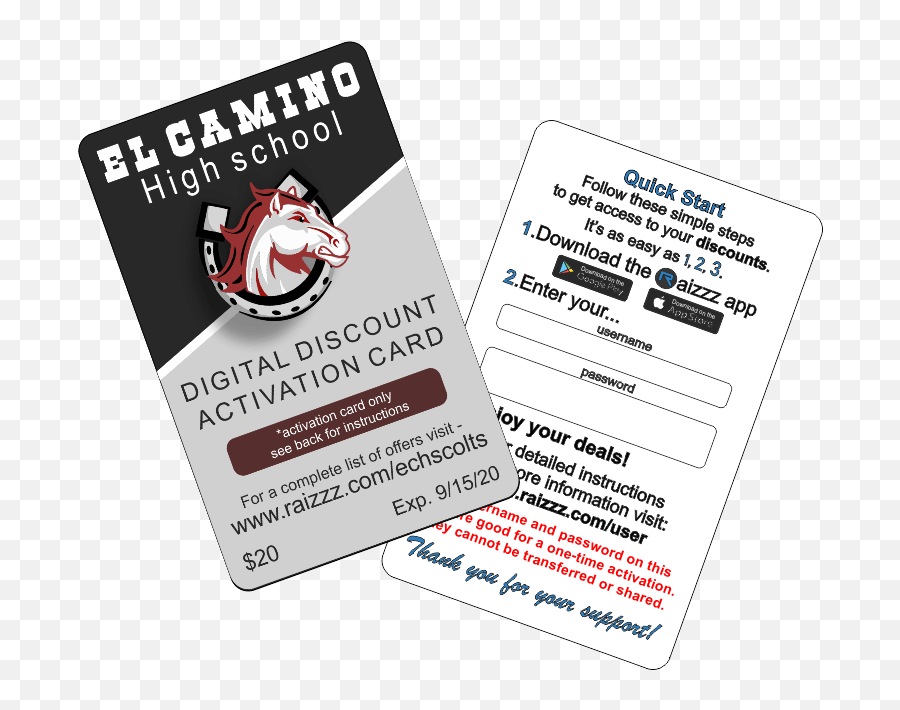 El Camino High School Digital Card Fundraiser Raizzz Llc - Flyer Emoji,Credit Card Emoji