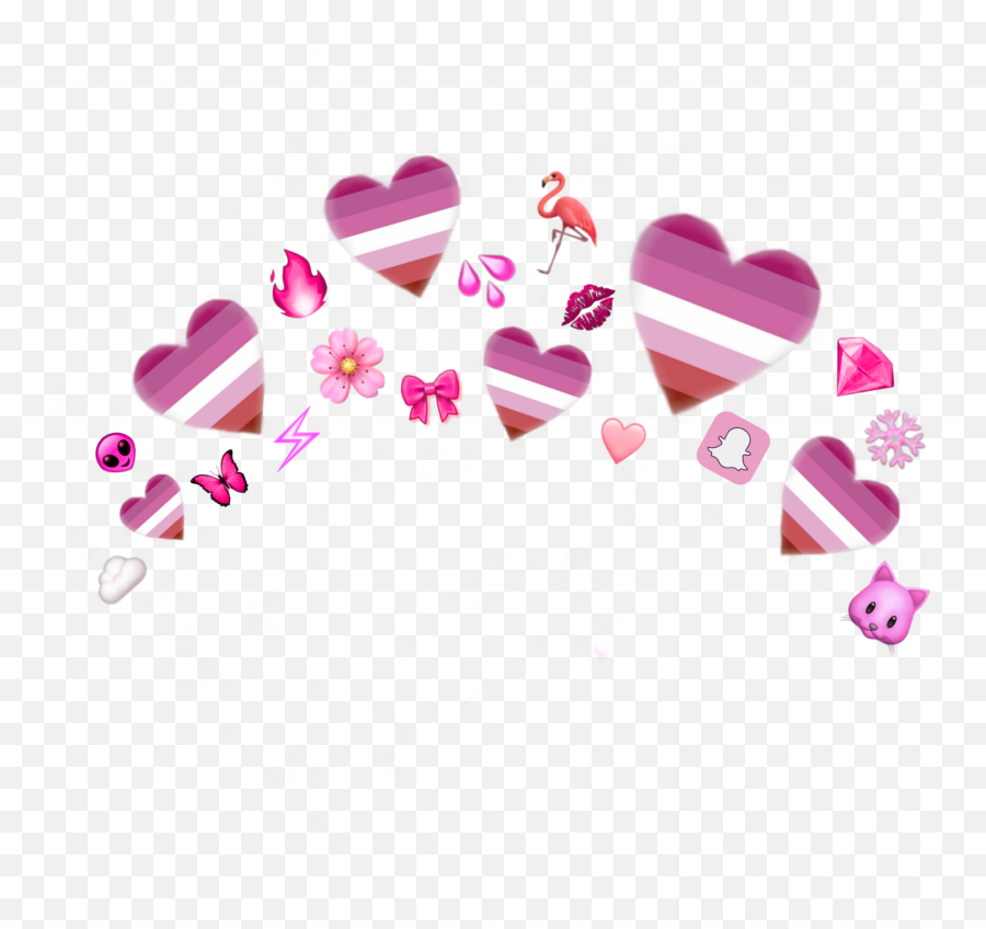 Largest Collection Of Free - Lesbian Pride Heart Crown Emoji,Lesbian Sign Emoji