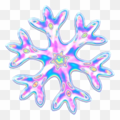 Snow Snowflake Holographic Sticker - Emojis Transparent Snow,Snow Emoji Png