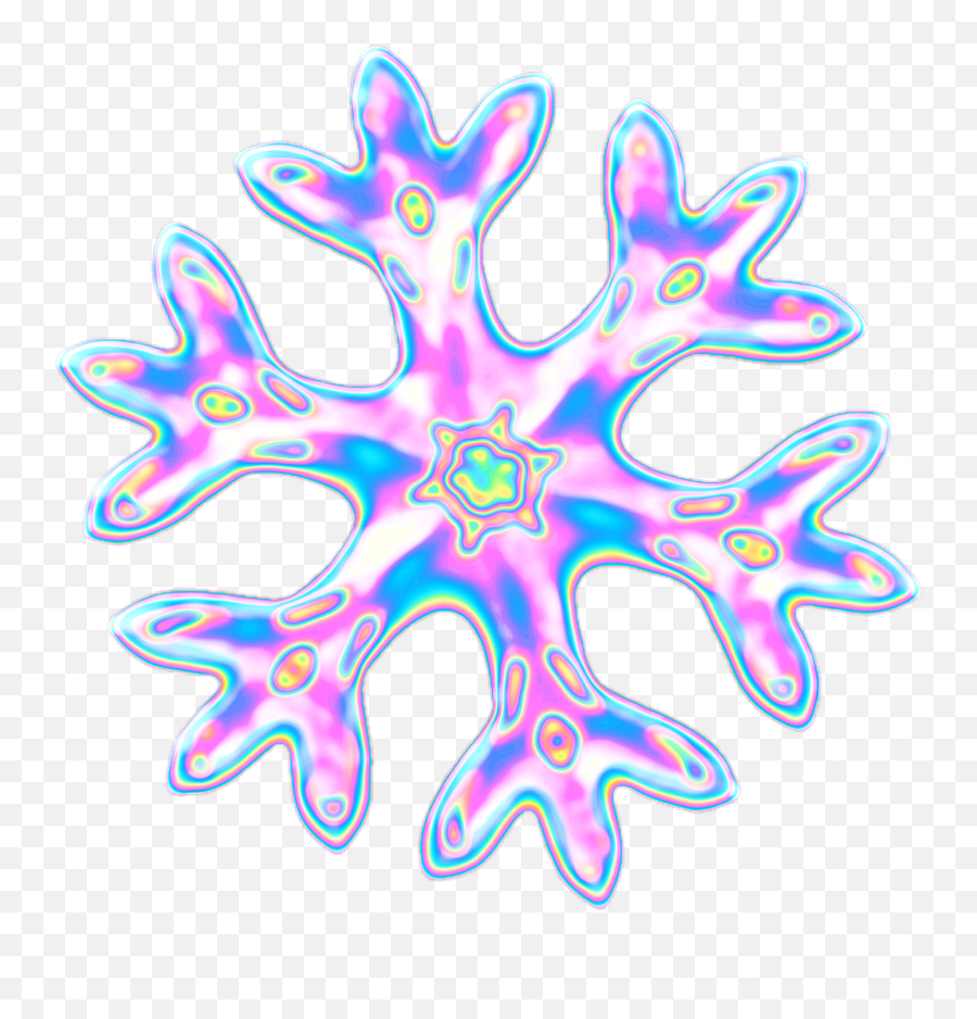 Snow Snowflake Holographic Sticker - Emojis Transparent Snow,Snow Emoji Png