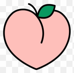 Outlined Peach Graphic - Love You With All My Butt Emoji,Peach Emoji Png