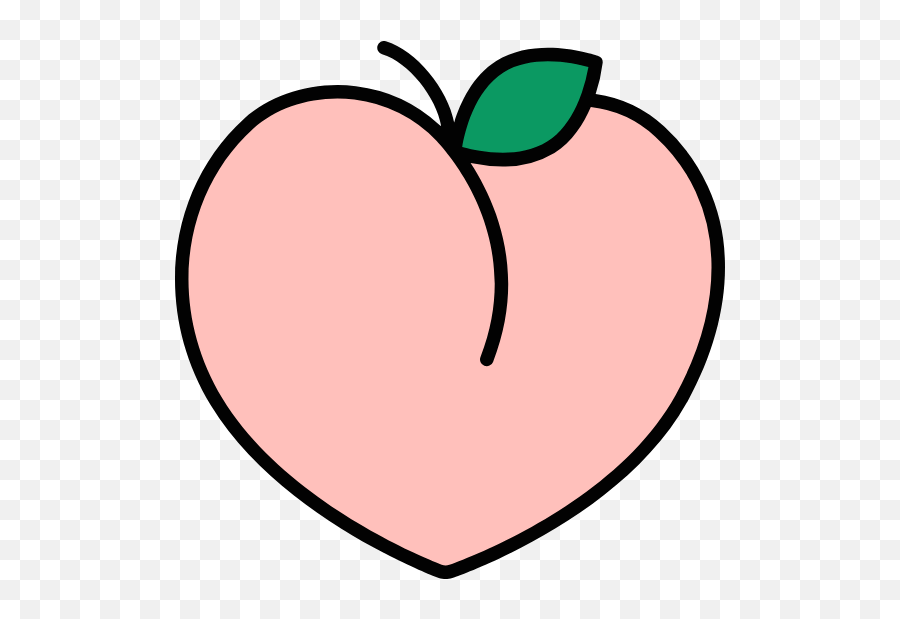 Outlined Peach Graphic - Love You With All My Butt Emoji,Peach Emoji Png