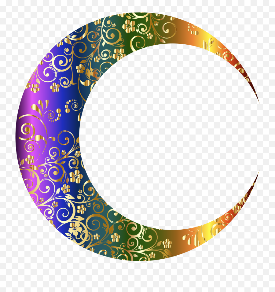 Rainbow Crescent Moon Png Clipart - Moon Art Black And White Emoji,Solar Eclipse Emoji