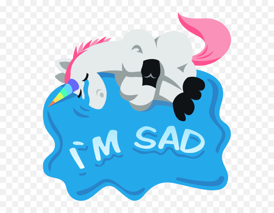 Emoji Inspired Stickers - Sad Unicorn Emoji,Unicorns Emoji