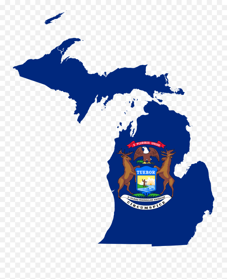 Flag Map Of Michigan - Michigan Map Flag Png Emoji,Lgbt Flag Emoji