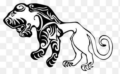 Free Emoji Clipart Black And White - Pazyryk Tattoo,White Tiger Emoji