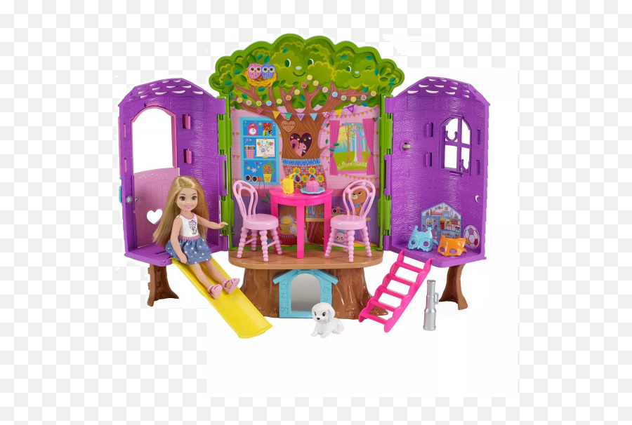 Barbie Chelsea Doll And Treehouse Playset - Barbie Club Chelsea Treehouse Emoji,Treehouse Emoji