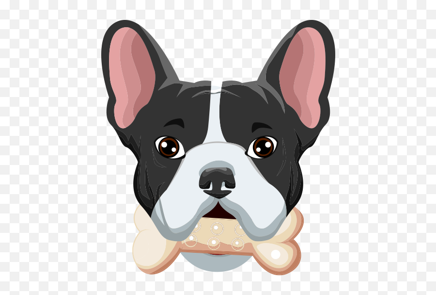 Frenchiemoji - Cartoon French Bulldog Png,Bulldog Emoji