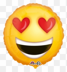 Folienballon Emoji Smiley Herzaugen Liebe - Hearts Balloon