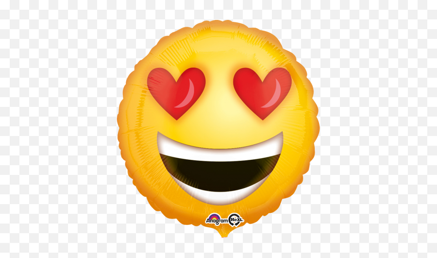 Folienballon Emoji Smiley Herzaugen Liebe - Emoji Hearts Balloon,Smilie Emoji