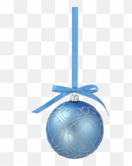 Christmas Ball With Blue Ribbon Toy Png Emoji,Blue Ribbon Emoji