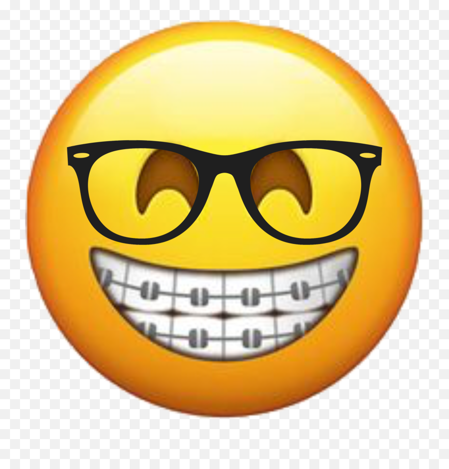 Braces Emoji Glasses Nerd - Emoji With Braces Png,Nerd Emoji