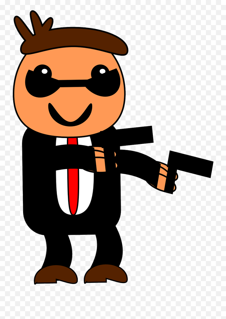 Gangster Mafia Robbery Pistol Person - Spy Clipart Emoji,Gun To Head Emoticon