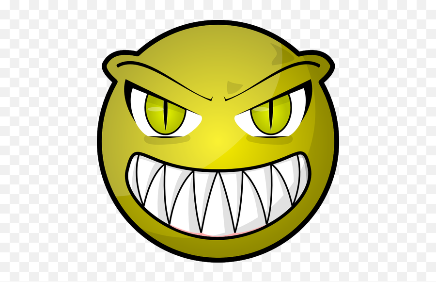 Angry Emoticon Vector Drawing - Scary Face Clipart Emoji,Eye Emoji