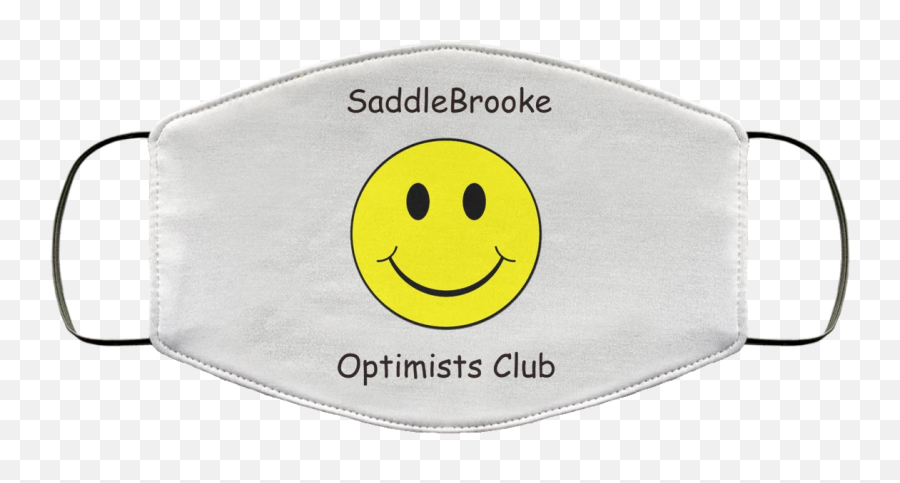 Saddlebrooke Optimist Club Face Mask - Smiley Emoji,Left Ear Emoji