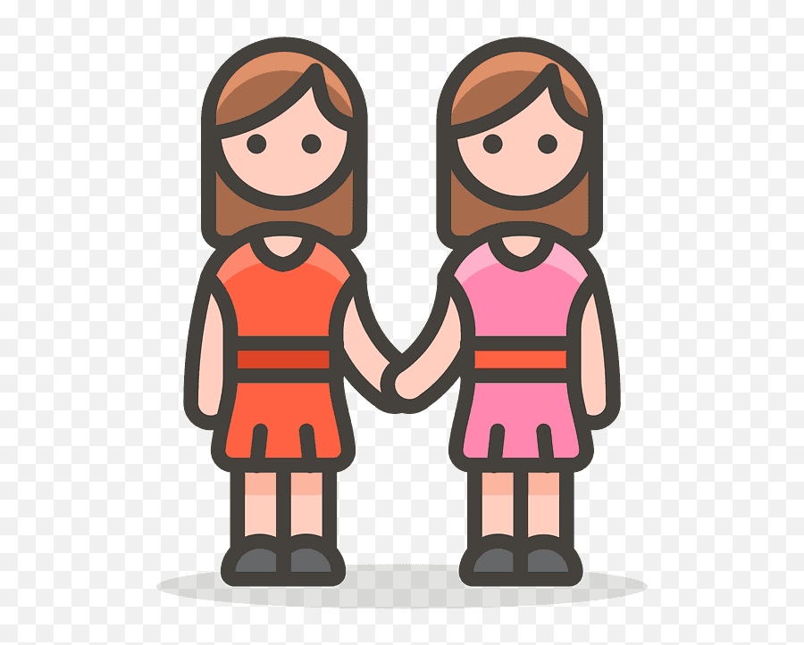Women Holding Hands Emoji Clipart - Man And Woman Holding Hands Clipart,Emoji Women