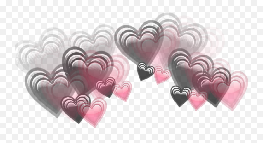 Black Pink Emoji Hearts Crown Sticker By Josephine - Girly,Pink Hearts Emoji