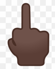 Dark Skin Tone Emoji - Black Middle Finger