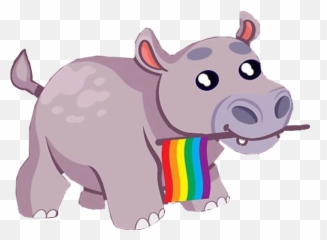 Hippo Hipopotamo Lgbt Lgbtq Pride Animal Animals - Cartoon Emoji,Hippo Emoji