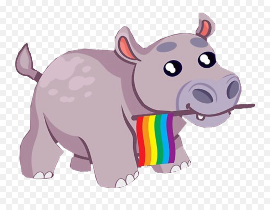 Hippo Hipopotamo Lgbt Lgbtq Pride Animal Animals - Cartoon Emoji,Hippo Emoji