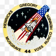 Sts - Sts 44 Crew Patch Emoji,Emoji American Flag And Rocket
