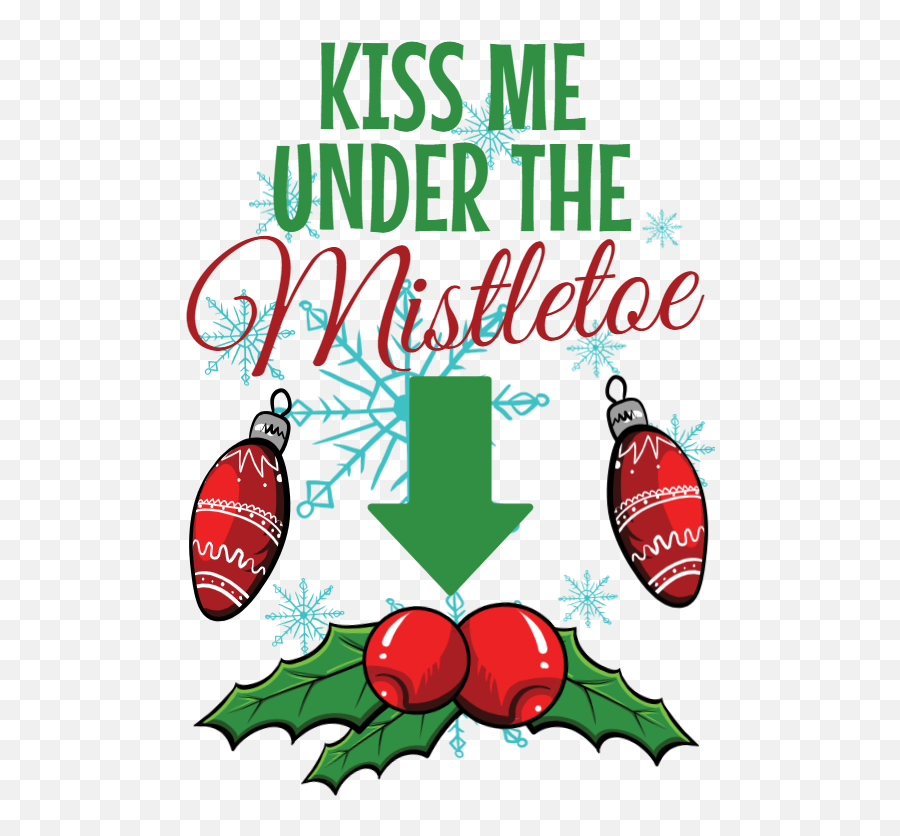 Kiss Me Under The Mistletoe Clipart - Kiss Me Under The Mistletoe Emoji,Mistletoe Emoji