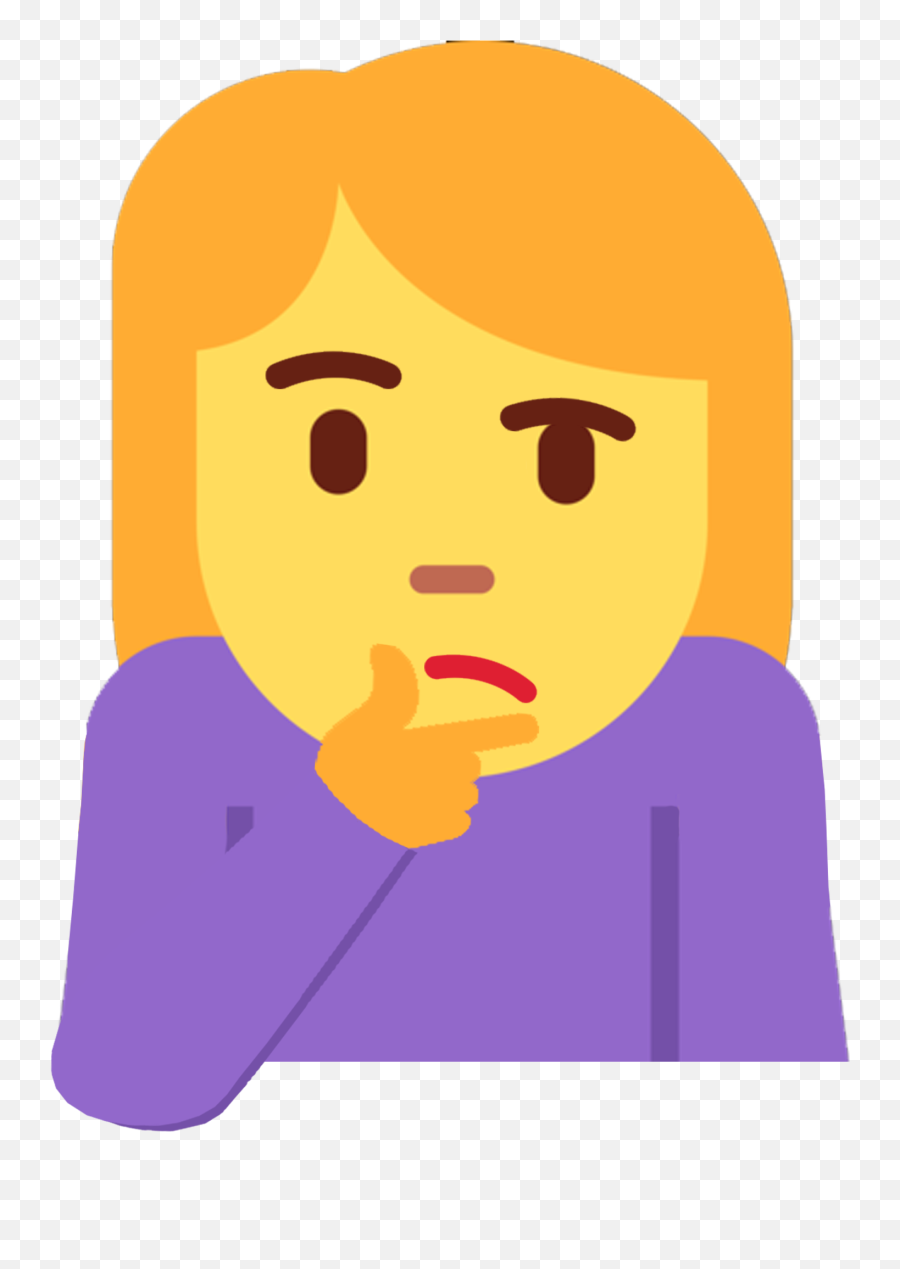 Emoji Directory - Cartoon Thinking Woman Png,Thinker Emoji