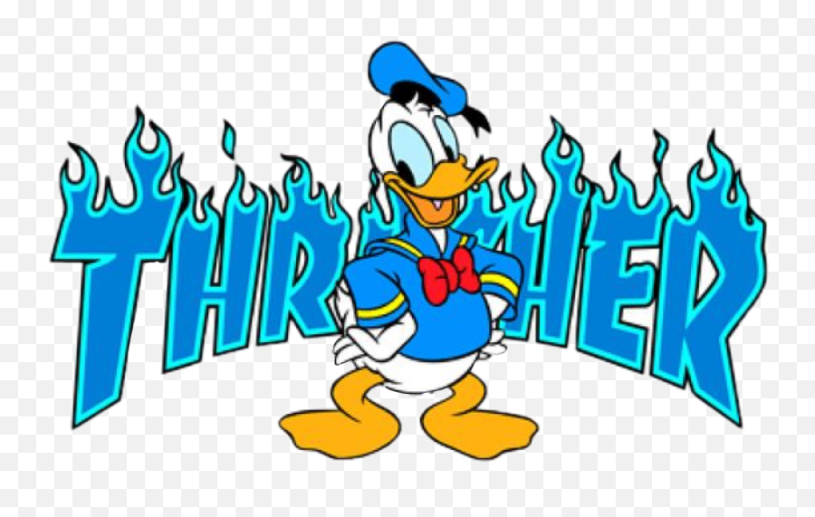 Thrasher Disney Donaldduck Duck Donald Freetoedit - Thrasher Donald Duck Emoji,Donald Duck Emoji