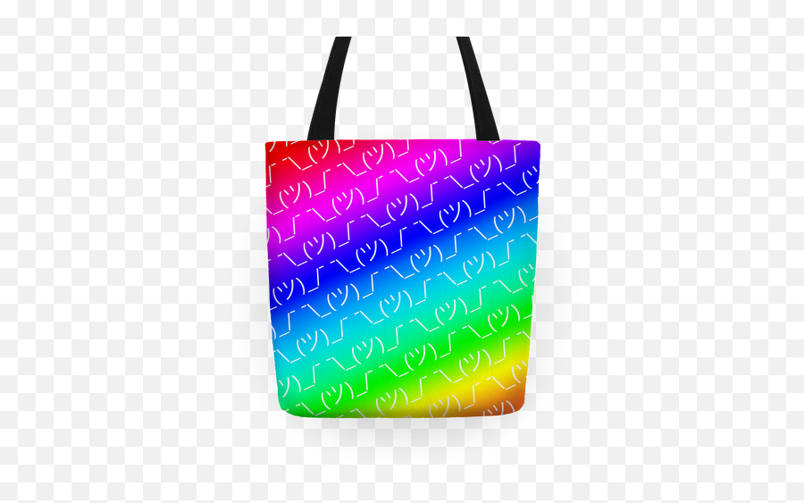 Emoticon Shrugs Rainbow Gradient Tote Bag - Tote Bag Emoji,Shrugs Emoticon