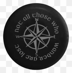 Not All Who Wander Lost Grey Compass Nautical Jeep Camper Spare Tire Cover Custom Color - Not All Who Wanders Are Lost Emoji,Compass Emoji