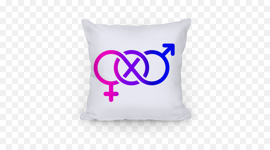 Bi Symbol Throw Pillow Lookhuman Symbols Pillows - Gender Neutral Emoji,Bisexual Flag Emoji