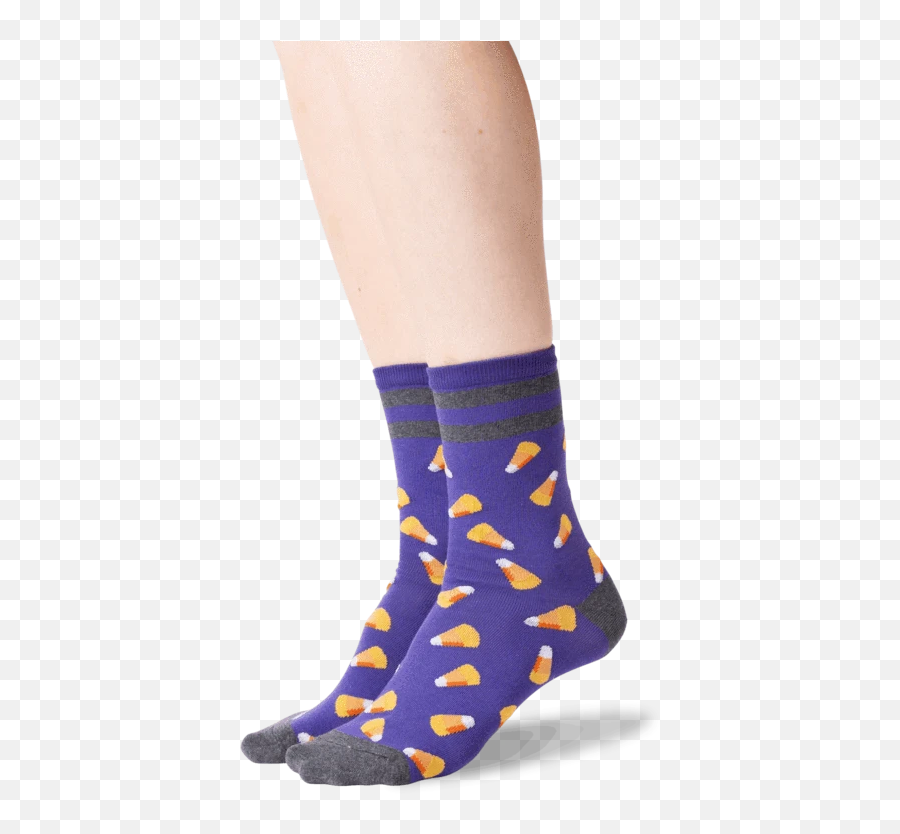 Womens Candy Corn Crew Socks - Sock Emoji,Candy Corn Emoji