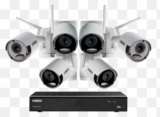 1080p Wire Free Camera System 6 Battery Powered White - Security Emoji