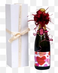 Personalised Valentines Champagne - Glass Bottle Emoji,Emoji Valentines Box