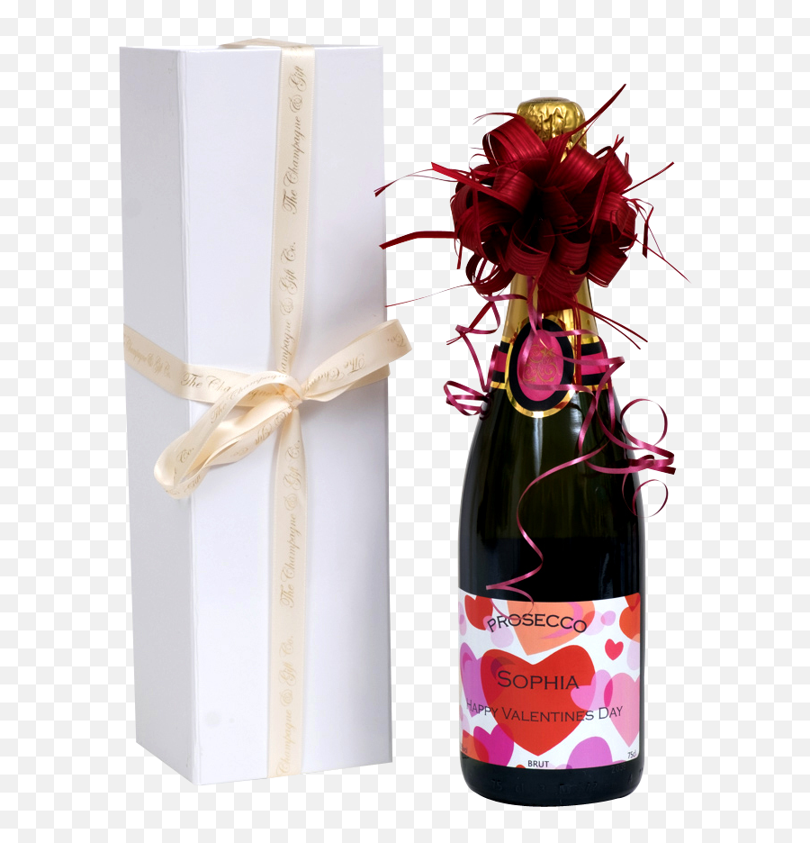 Personalised Valentines Champagne - Glass Bottle Emoji,Emoji Valentines Box