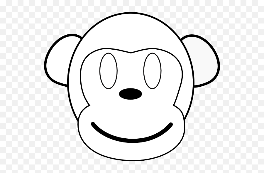 Coloring Book Baby Monkeys Face Clip Art - Outline Of A Monkey Face Outlines Emoji,Monkey Eye Emoji