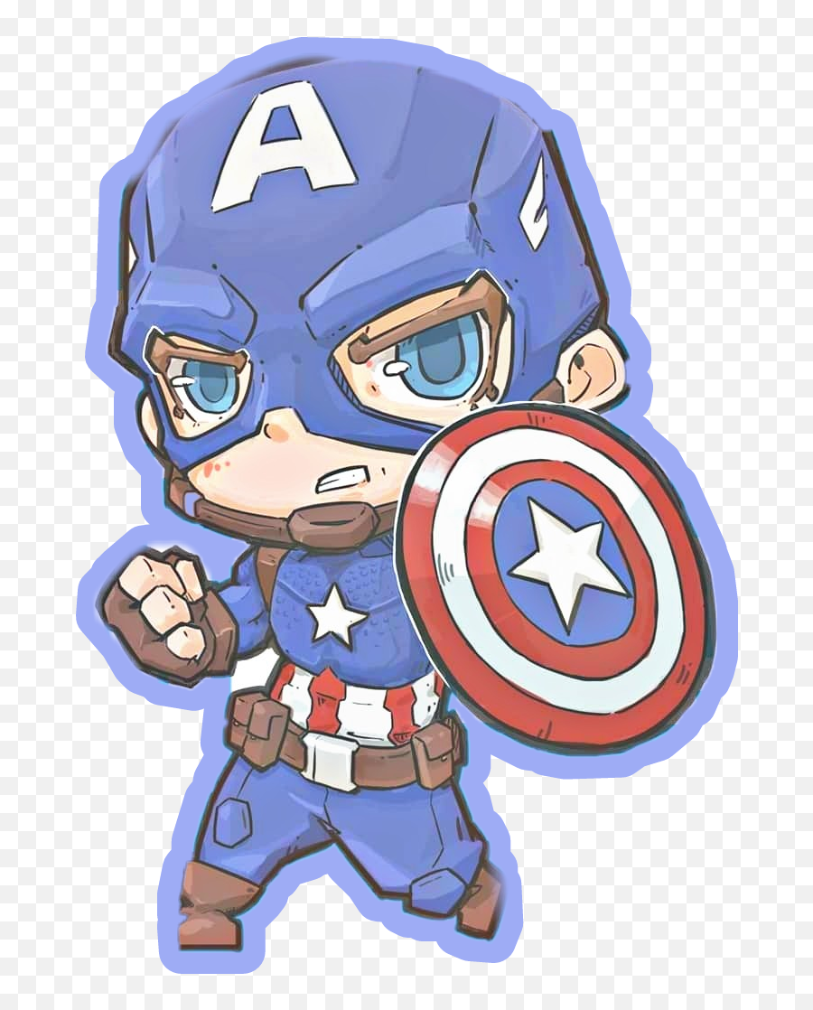 Captain America Chibi Fan Art Captainamerica C - Captain America Sticker Chibi Emoji,Captain America Emoji