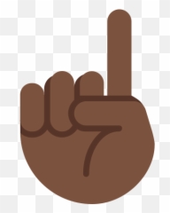 Index Pointing Up Dark Skin Tone Emoji - Brown Finger