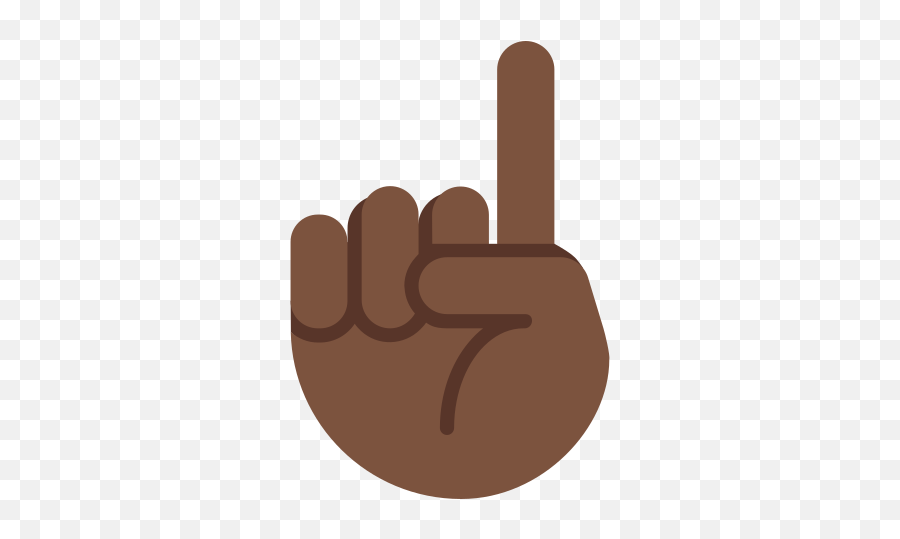 Index Pointing Up Dark Skin Tone Emoji - Brown Finger Pointing Up,Skin Tone Emojis