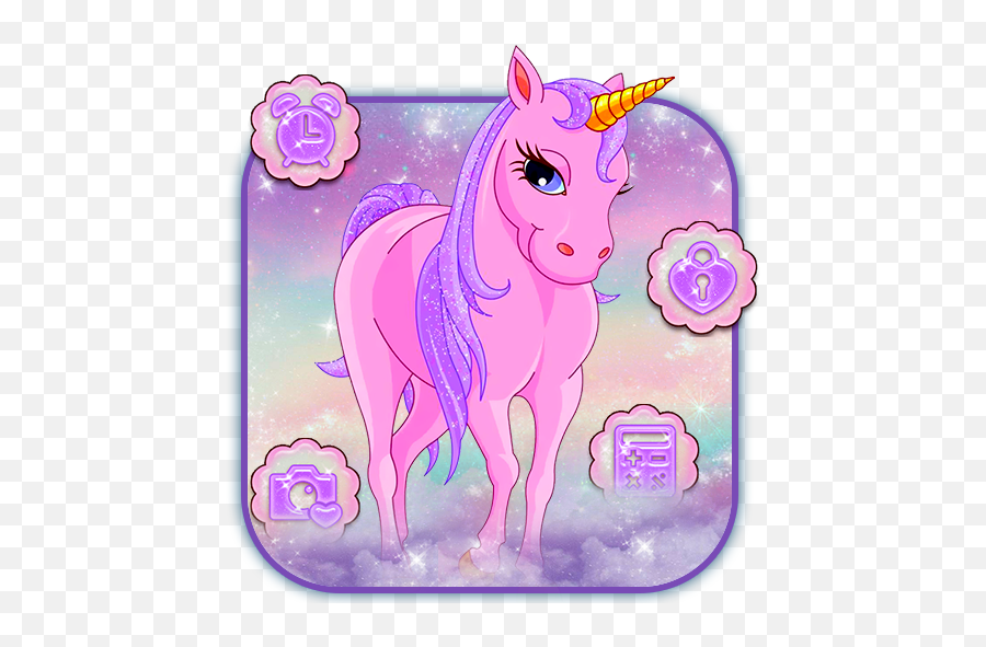 Galaxy Shiny Unicorn Theme Android App - Pink Unicorn Emoji,Unicorn Emoji Android
