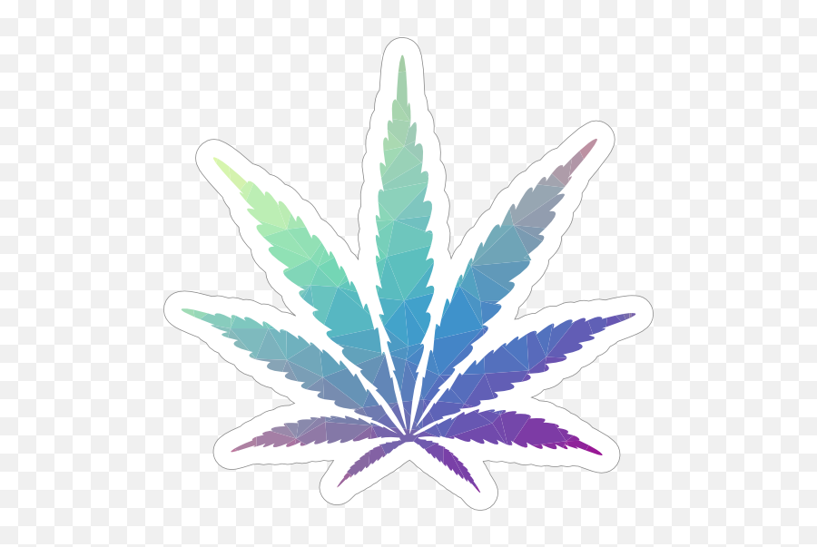 Colorful Geometric Pot Leaf Hippie Sticker - Canadian Flag Coin 2019 Emoji,Pot Leaf Emoji