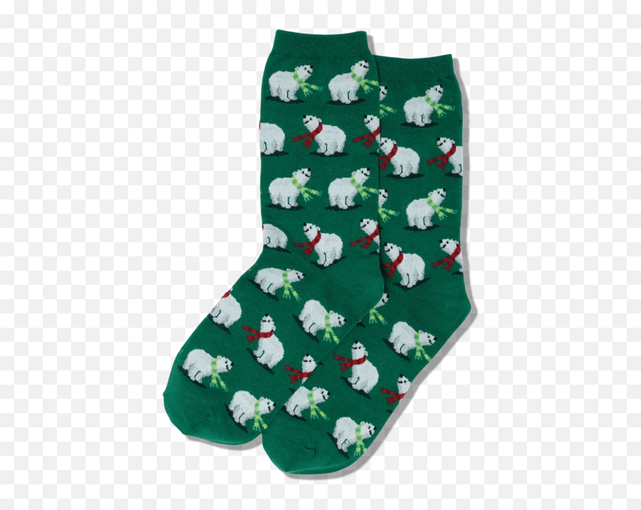 Womens Polar Bears Crew Socks - Sock Emoji,Facebook Christmas Tree Emoticon