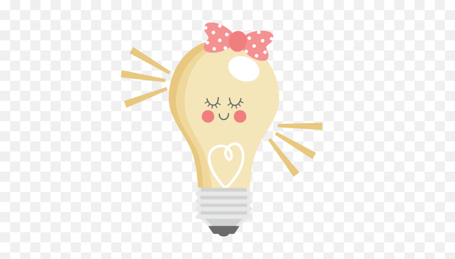 Happy Girl Light Bulb - Clip Art Cute Light Bulb Emoji,Sun And Light Bulb Emoji
