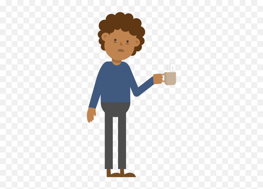Black Tired Man Drinking Coffee - Drinking Coffee Vector Png Emoji,Coffee Drinking Emoji