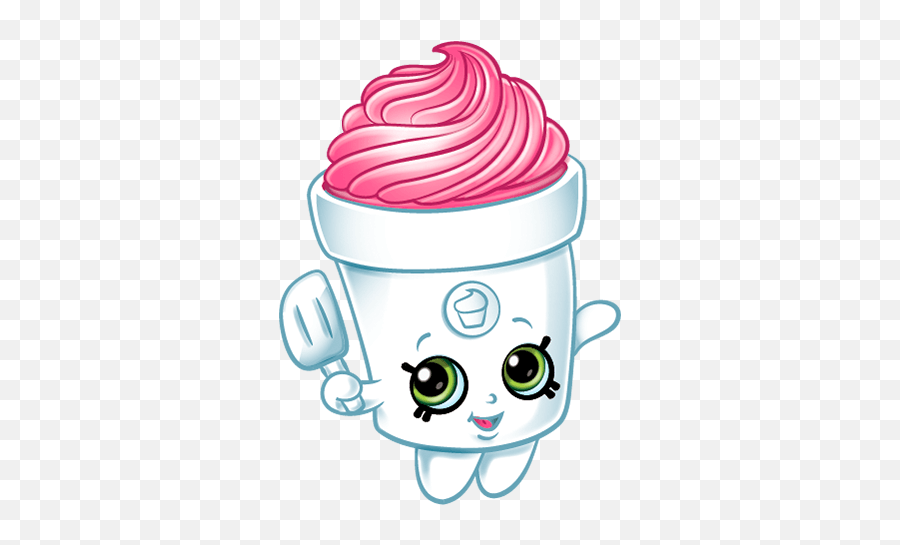 Helado Fresa Shopkins Shopkinsworld - Shopkins Personajes Emoji,Yogurt Cup Emoji